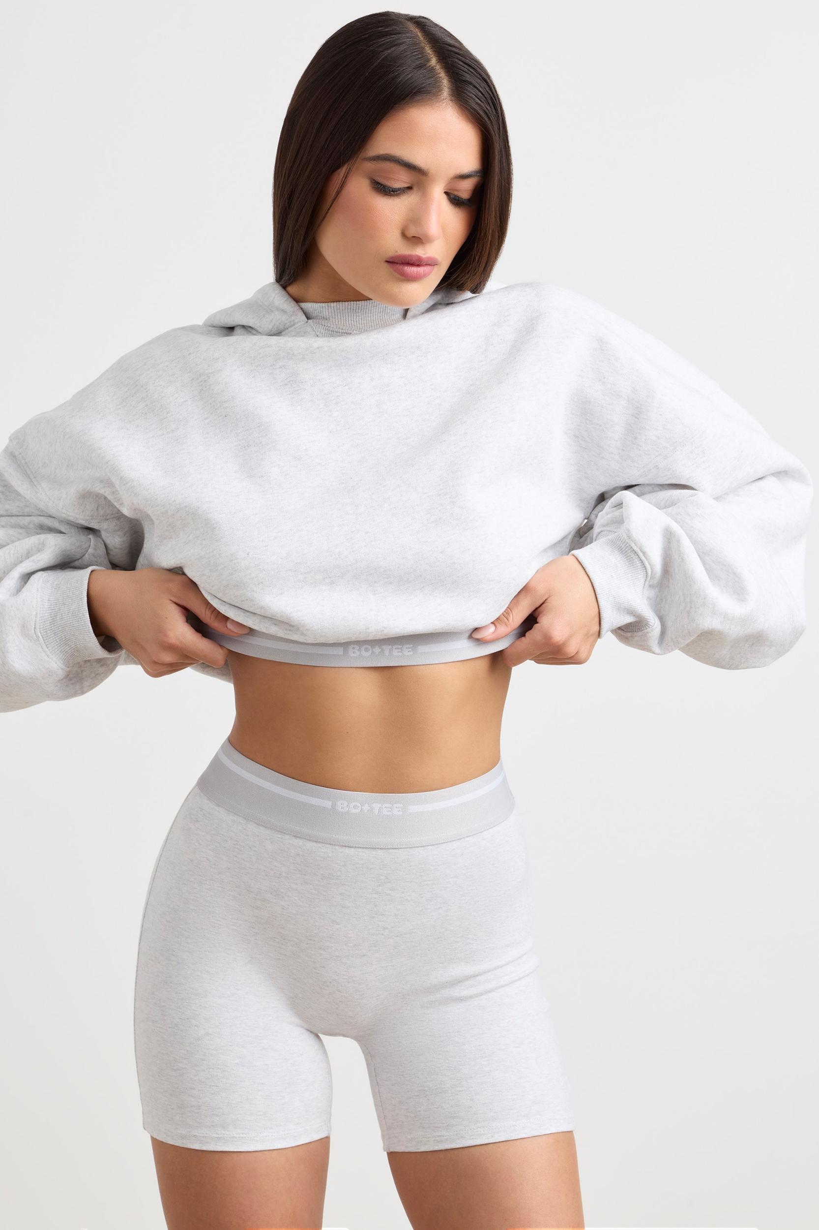 High-Waist Mini Shorts in Grey Marl Female Product Image