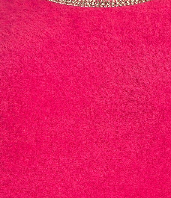 C&V Chelsea & Violet Round Neck Rhinestones Long Sleeve Sweater Product Image