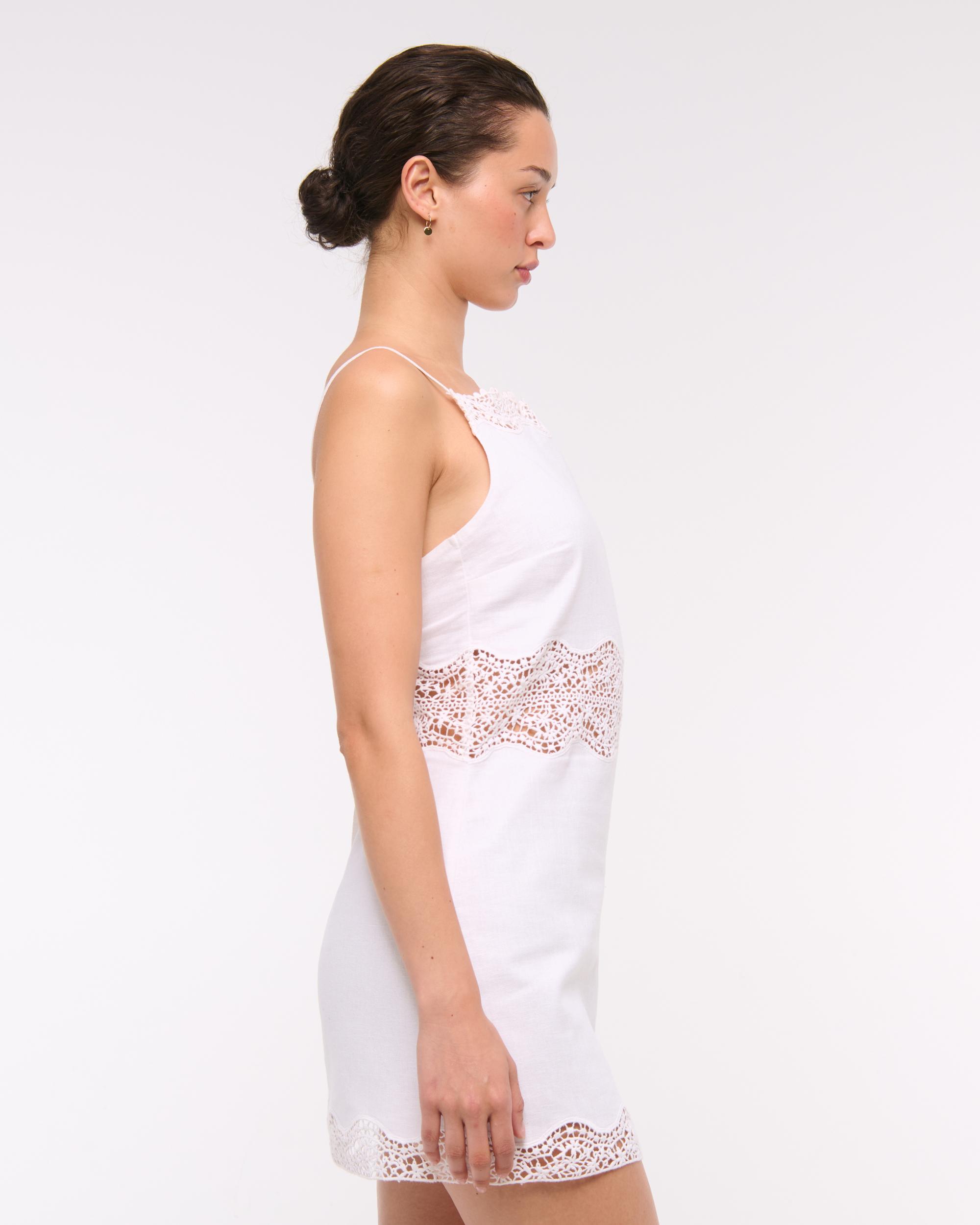 Apron Lace-Trim Mini Dress Product Image