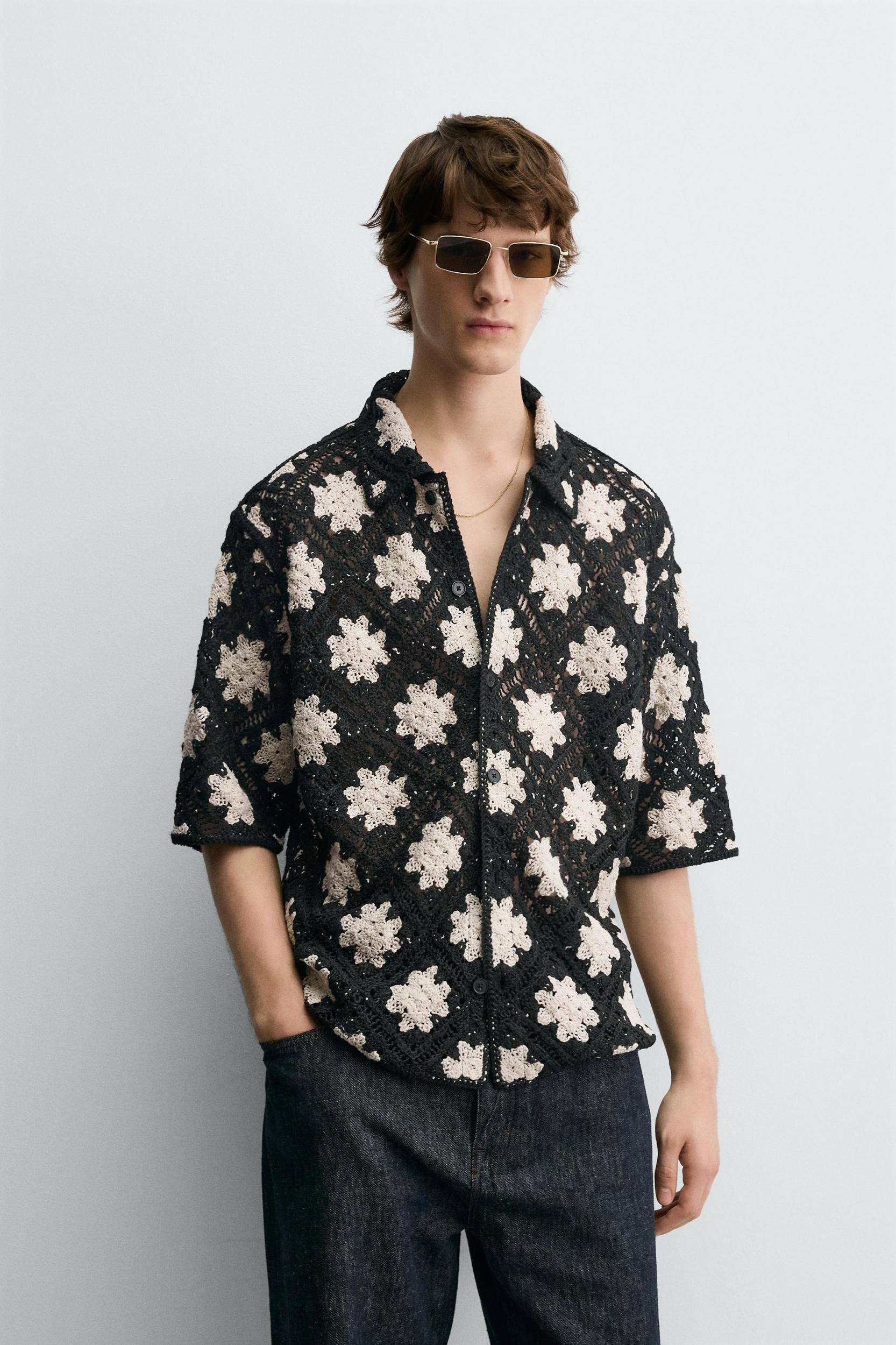 CROCHET TEXTURED SHIRT Product Image
