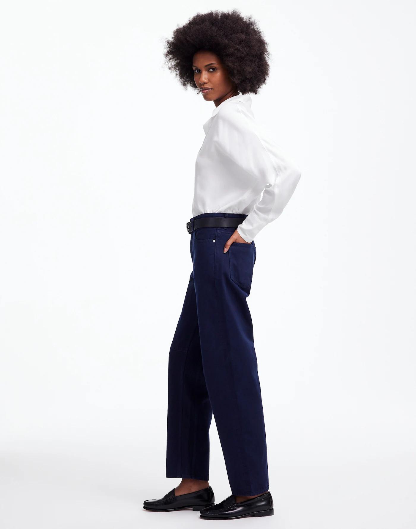 The Petite Darted Barrel-Leg Jean in Garment Dye Product Image
