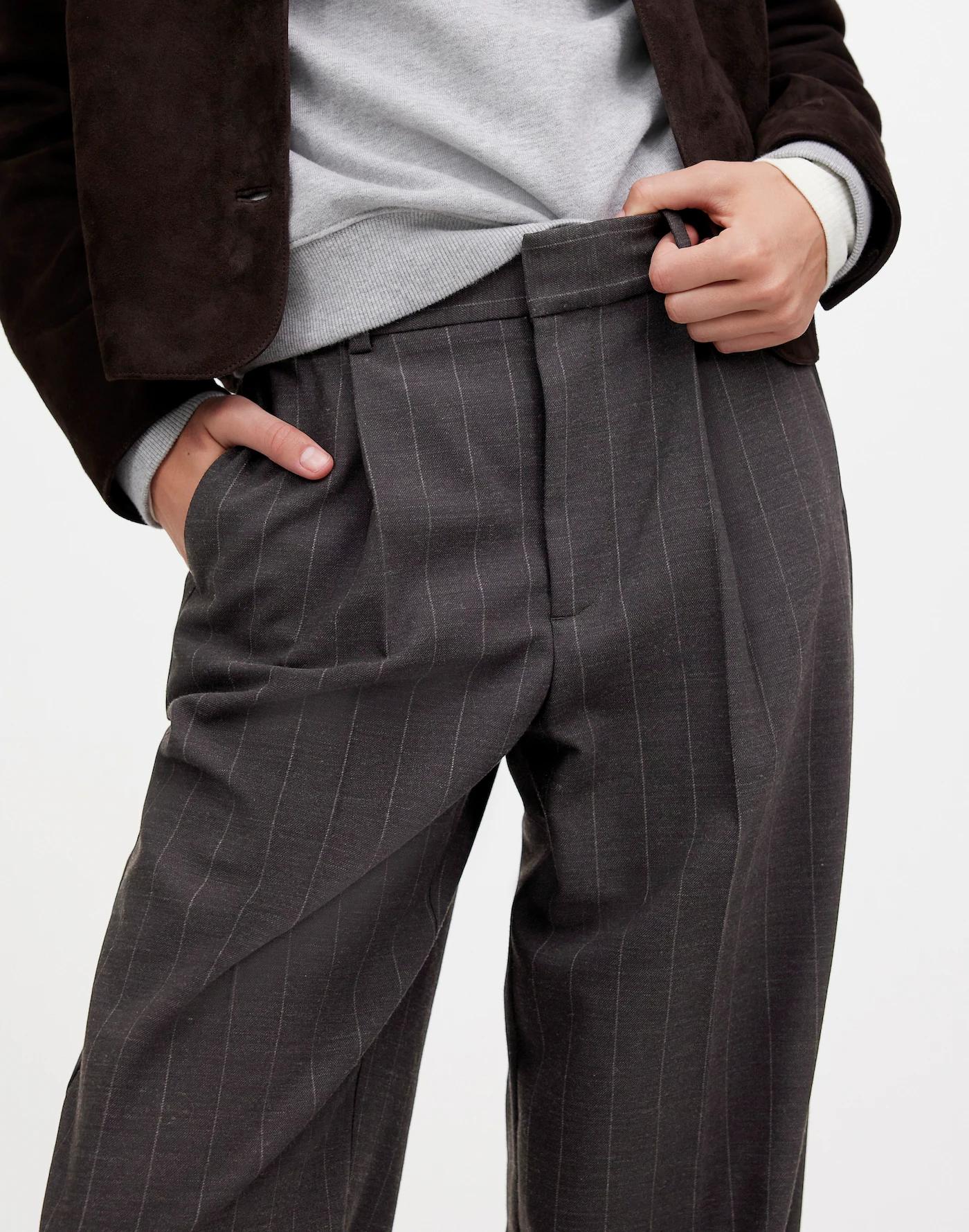 Slouchy Straight Pants in Stripe Product Image