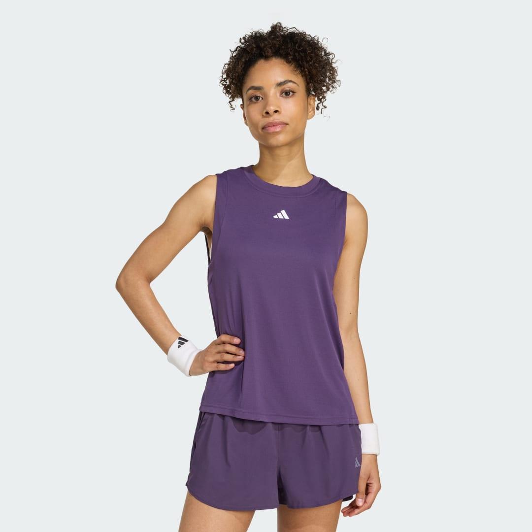 adidas Tennis Climacool+ Match Tank Top Aurora Plum XS Womens Product Image