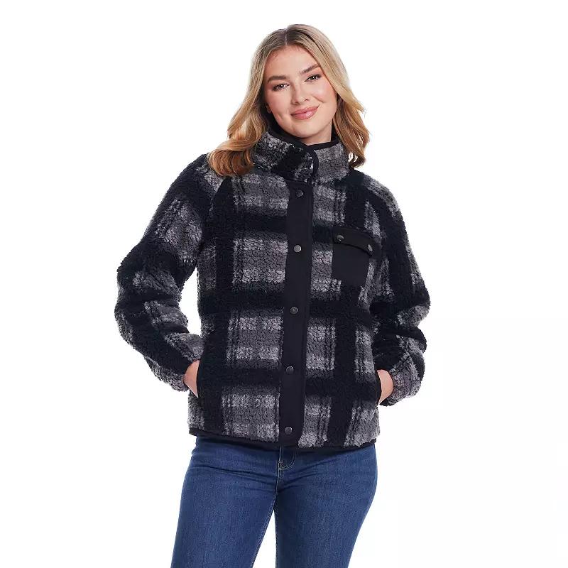 Women's Weathercast Snap Front Bonded Sherpa Fleece Jacket,  Product Image