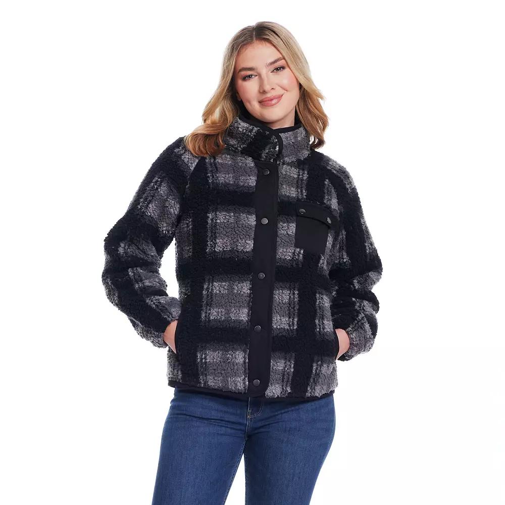 Women's Weathercast Snap Front Bonded Sherpa Fleece Jacket,  Product Image