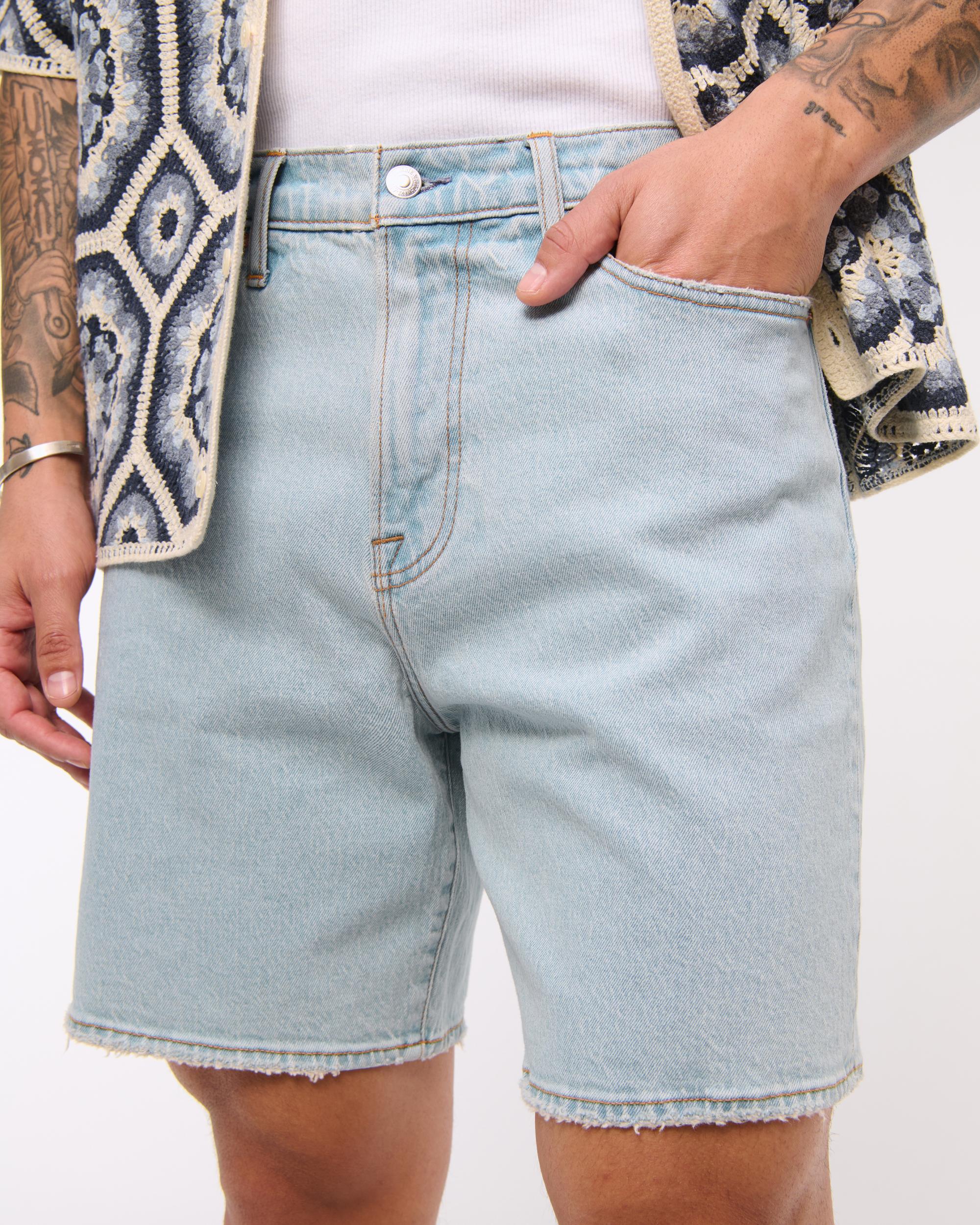 Athletic Loose Denim Short Product Image