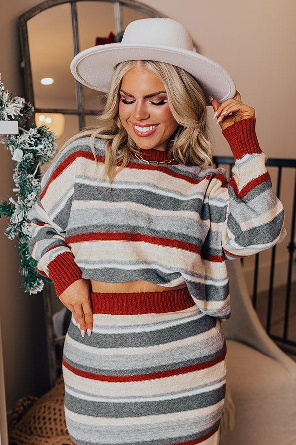 Mulled Wine Stripe Sweater Curves Product Image