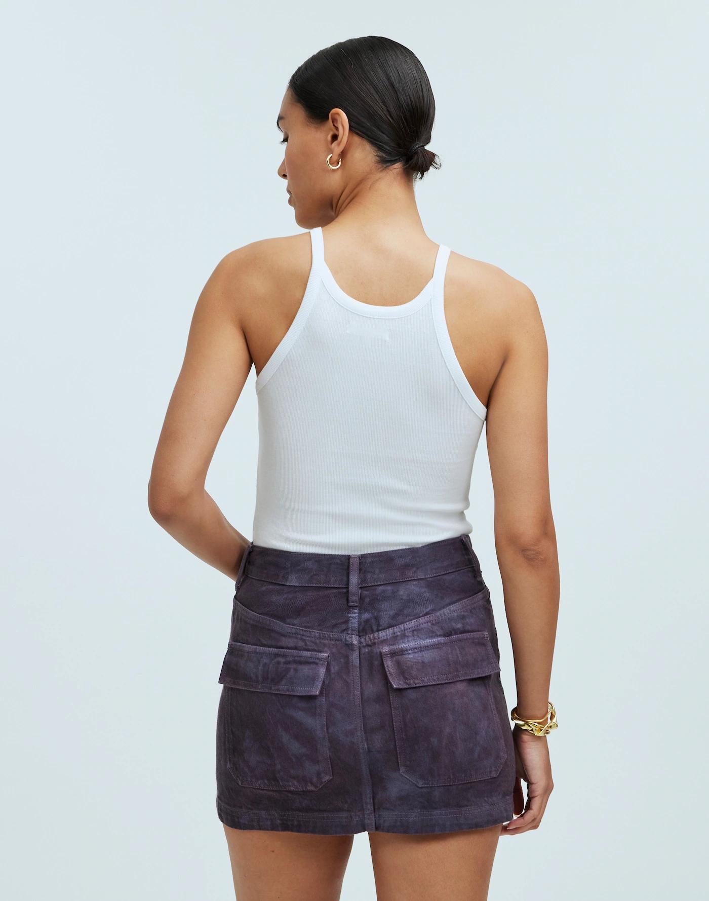 Madewell x MN Dye Studio Denim Patch-Pocket Micro Mini Skirt Product Image