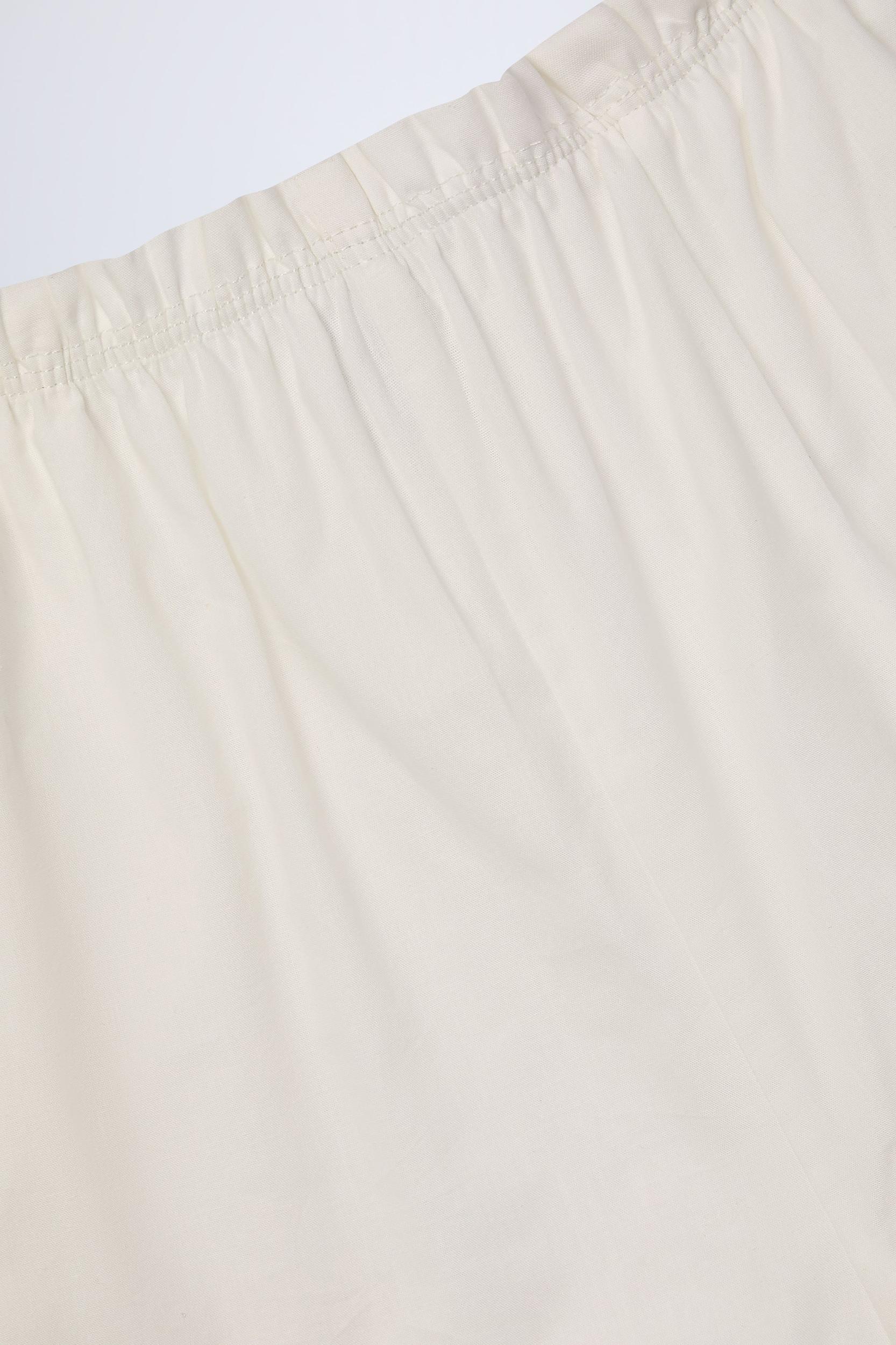 Wide-Leg Cotton-Poplin Trousers in White Product Image