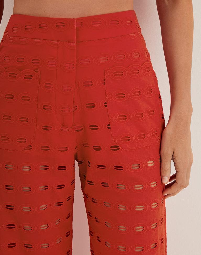 Eyelet Raya Top - Ruby Product Image