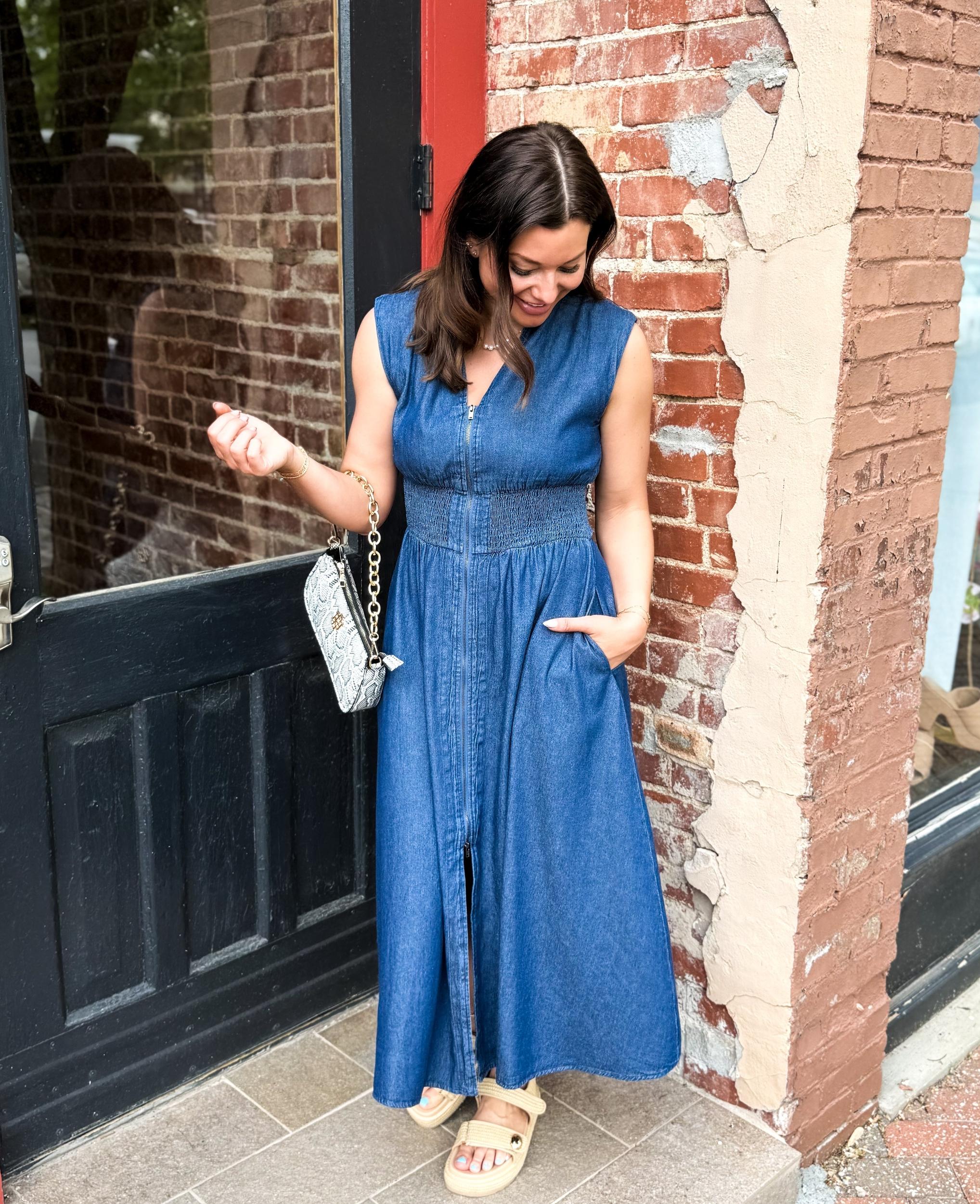 Everyday Denim Midi Dress Product Image