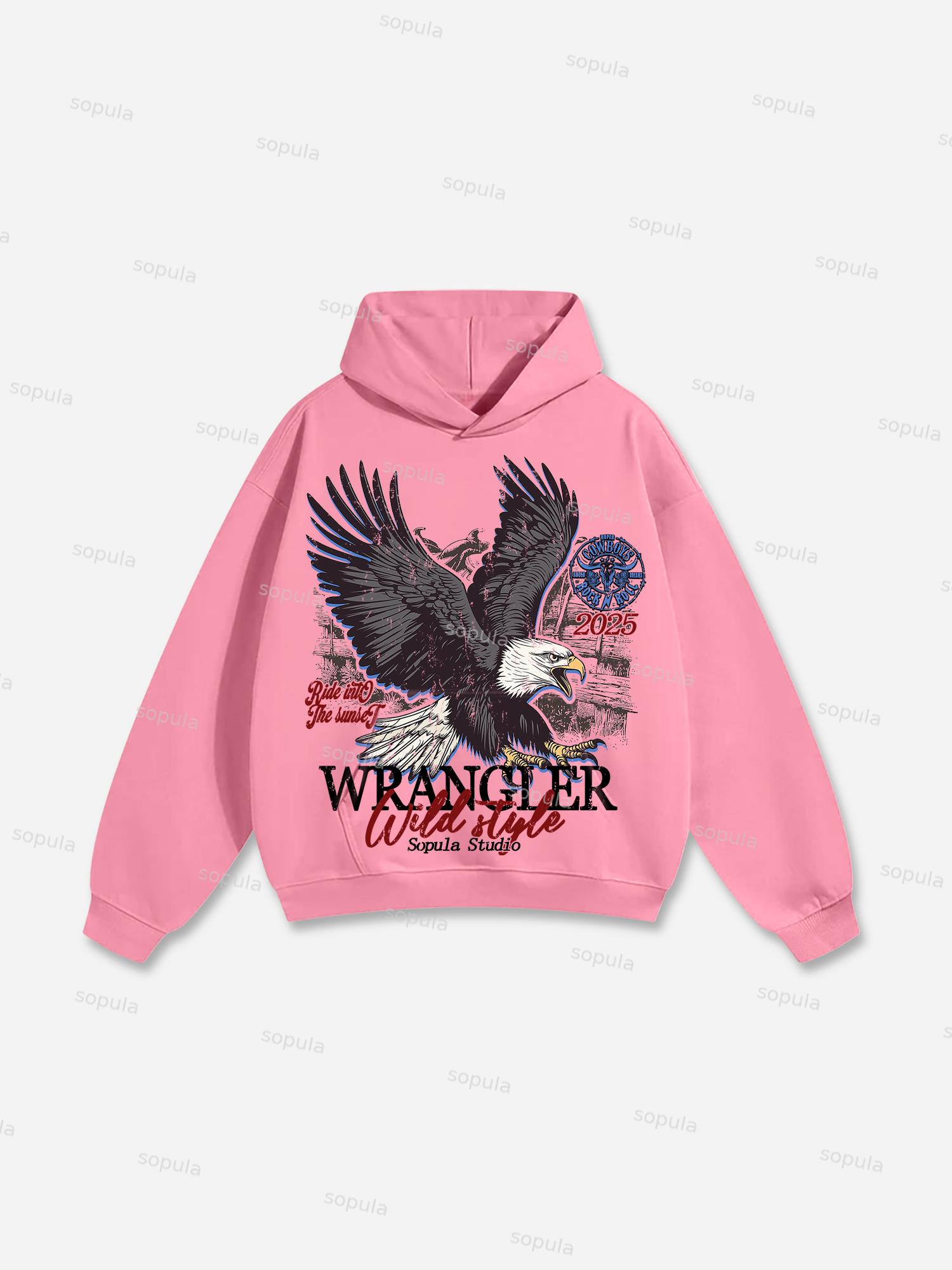 Wrangler Eagle Rodeo Print Cotton Hoodie Product Image