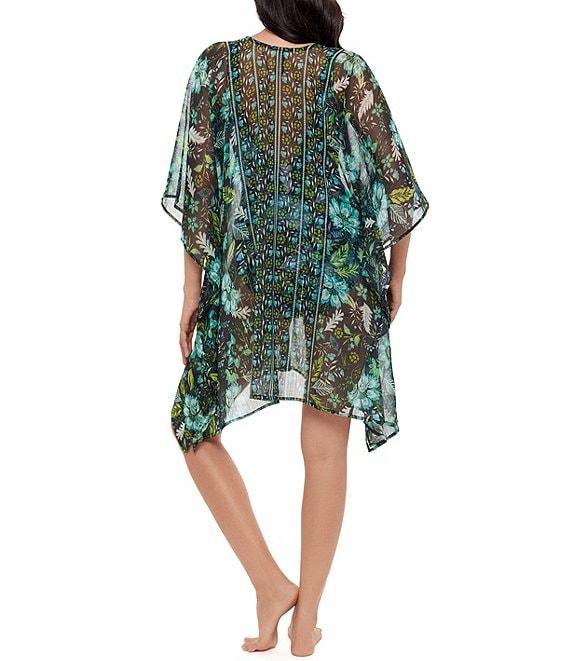 Miraclesuit Florica Semi Sheer Georgette V-Neck Caftan Swim Cover-Up Product Image