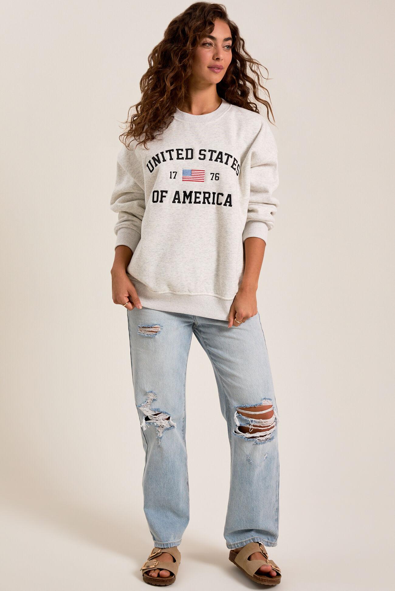Embroidered United States Sweatshirt Product Image