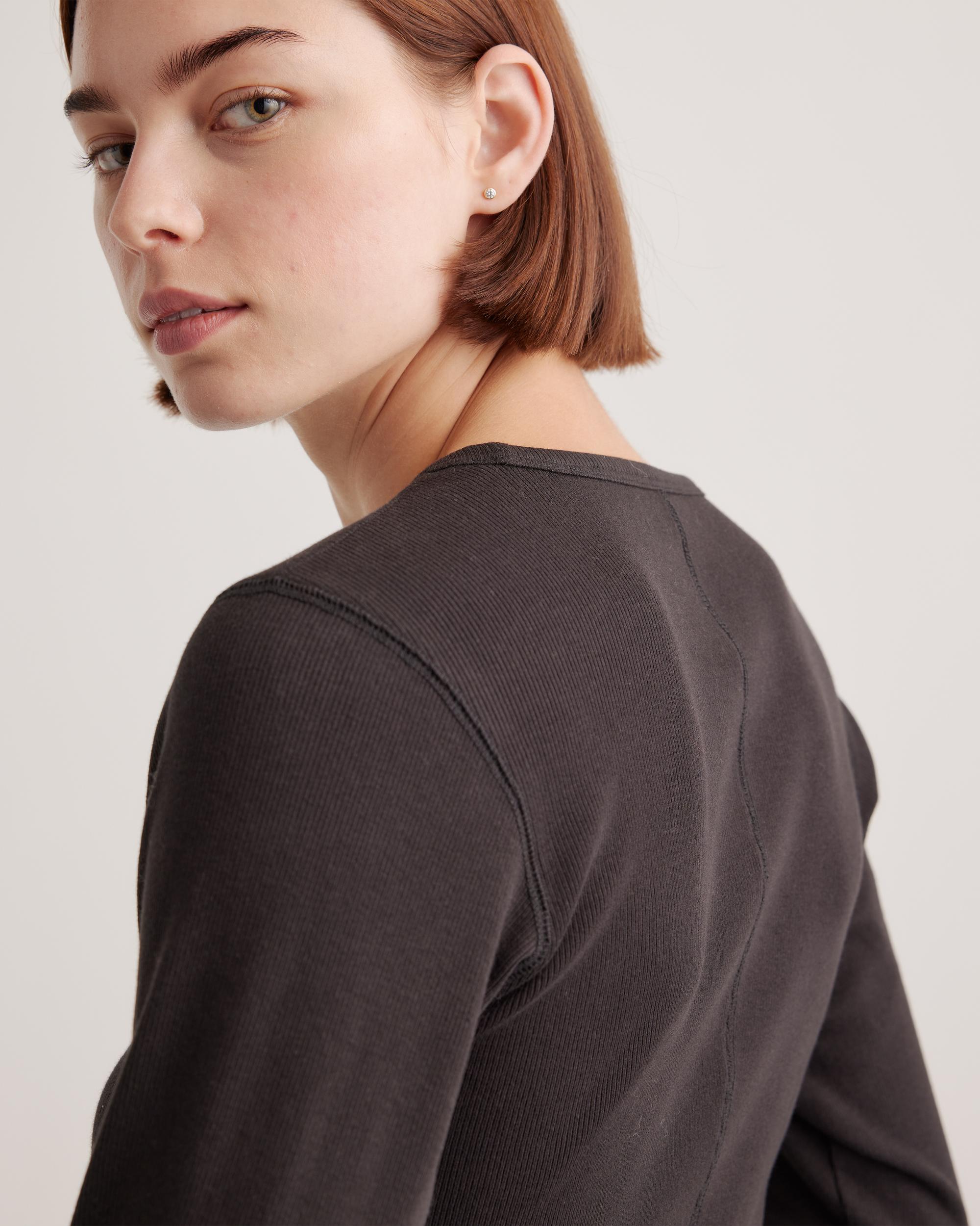 Quince | Women's Micro-Rib Long Sleeve T-Shirt Size XS, Organic Cotton Product Image