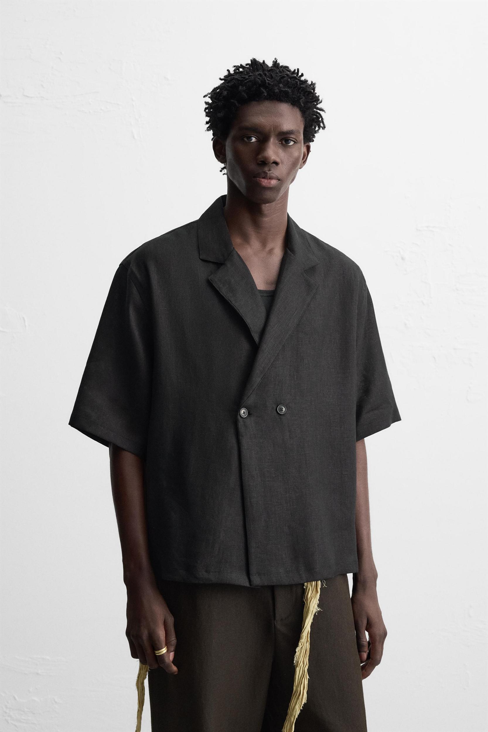 100% LINEN KIMONO SHIRT Product Image