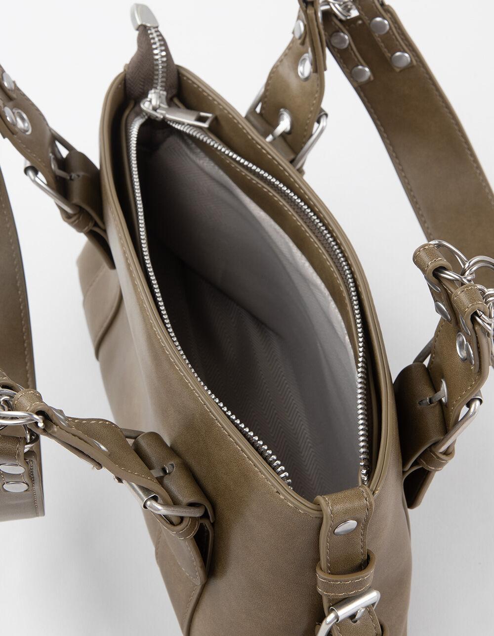 Kenz Moto Shoulder Bag - OLIVE Product Image