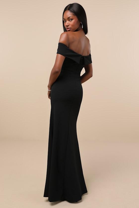 Song of Love Black Off-the-Shoulder Maxi Dress Product Image