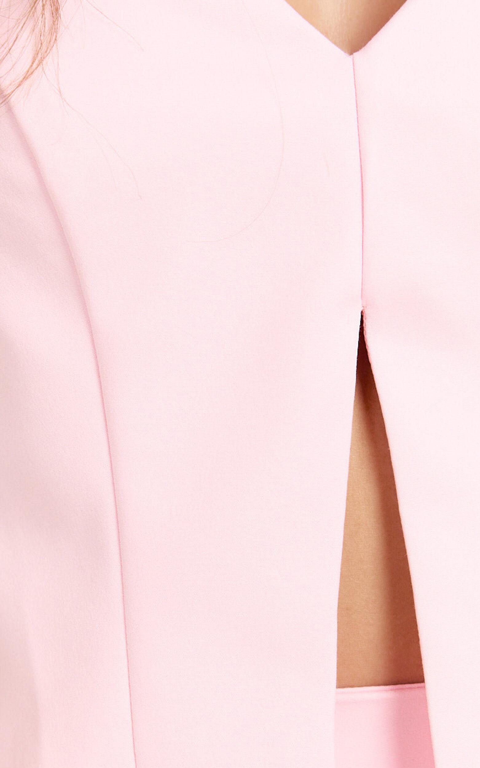 Florence Top - Tie Back Halter Neck Vest Top in Pale Pink Product Image