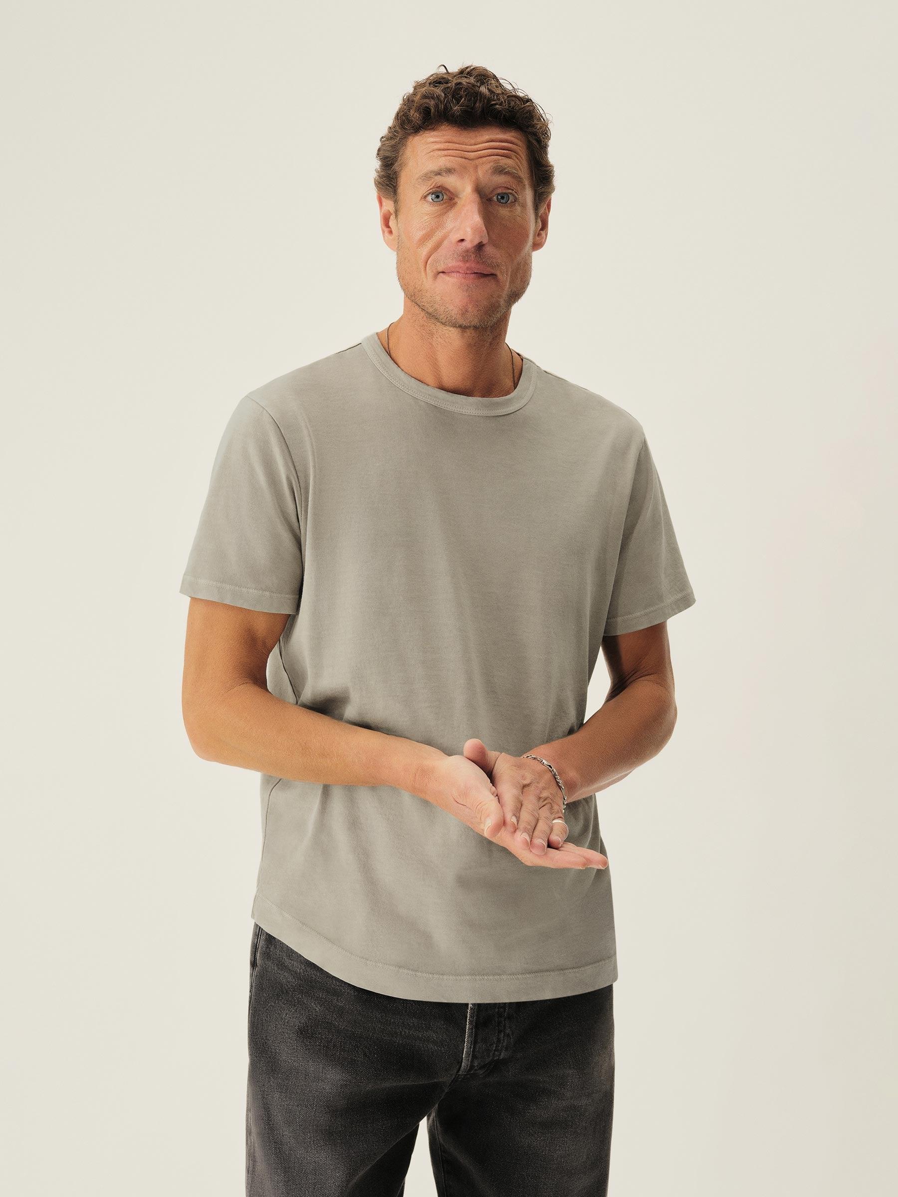 Concrete Grey Venice Wash Pima Curved Hem Tee Product Image