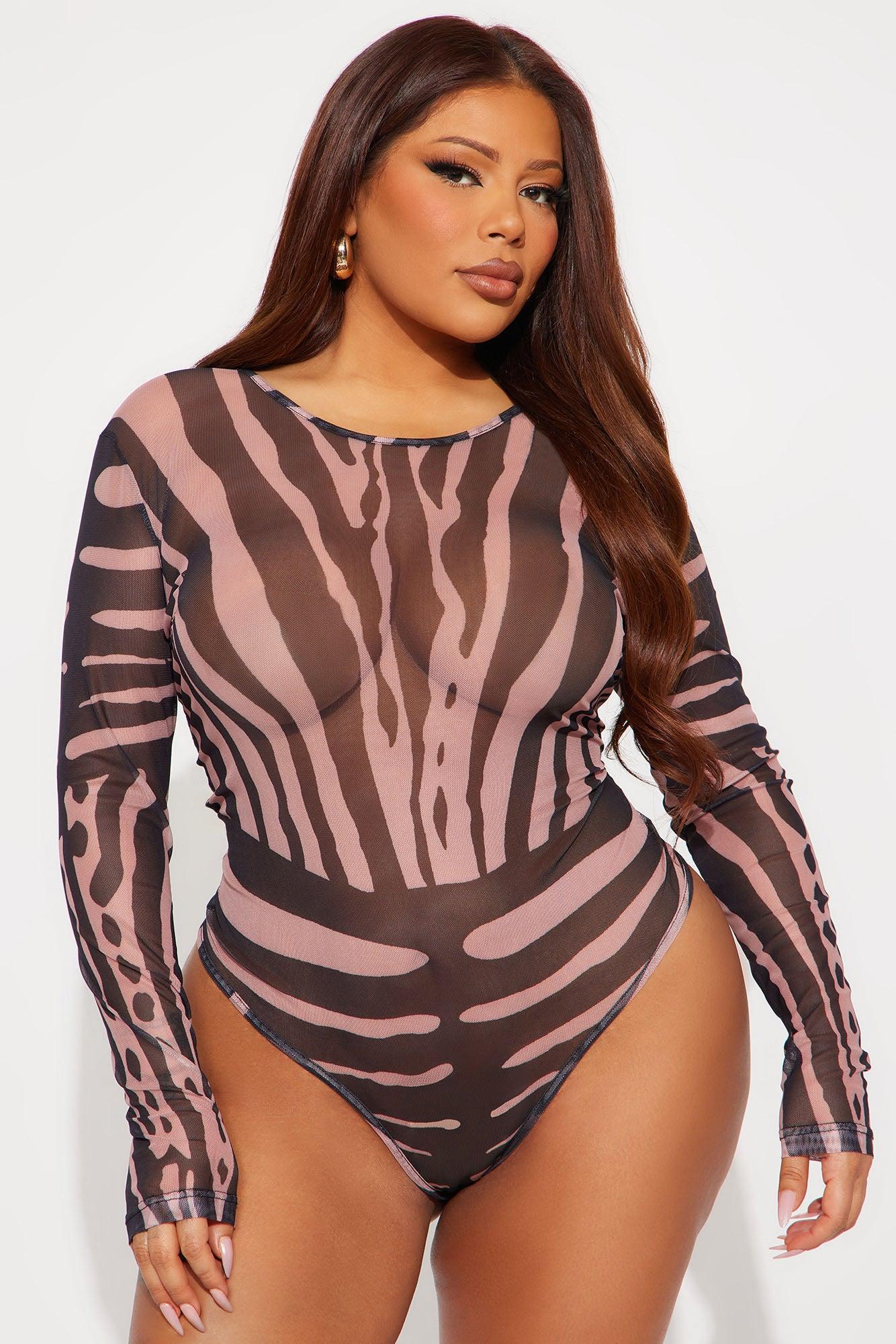 In Awe Mesh Bodysuit - Black/combo Female Product Image