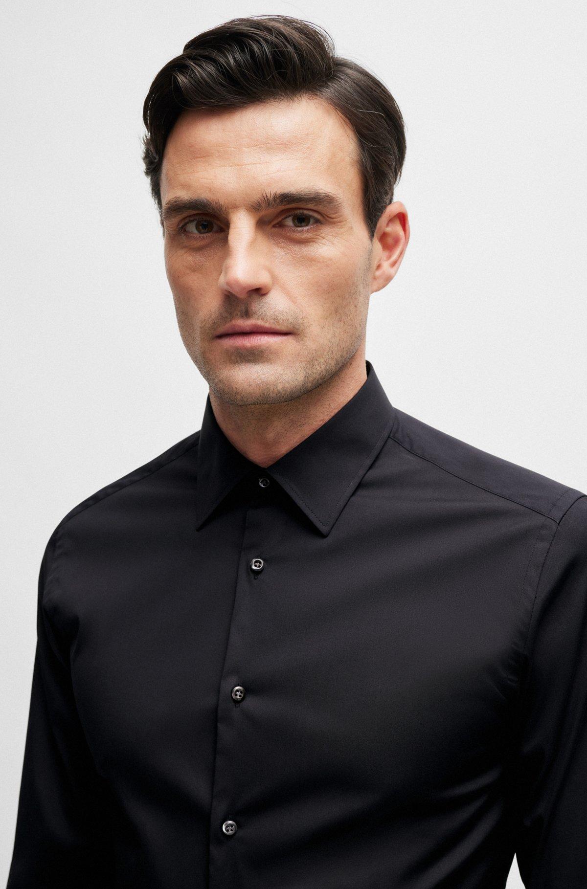 Slim-fit shirt in poplin with stretch Product Image