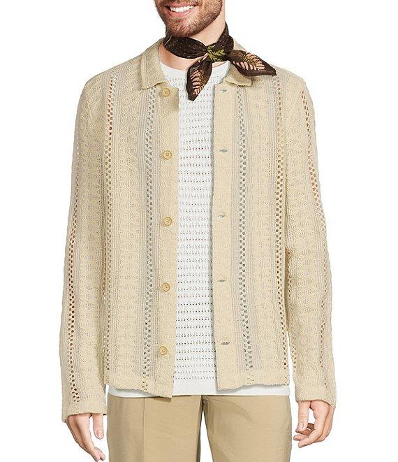 Murano Crocodile World Collection Slim Fit Pointelle Shirt Jacket Product Image