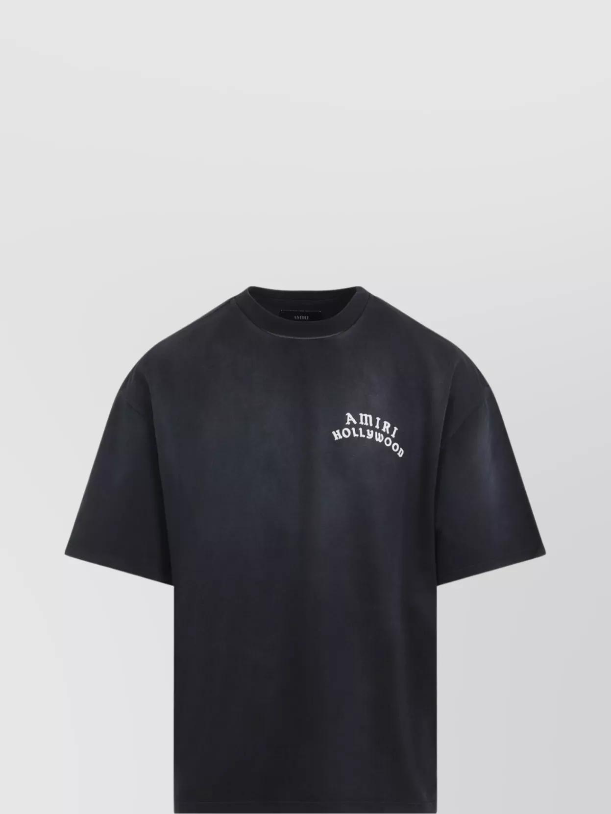 AMIRI Black Crewneck T-shirt With Logo Lettering On Front And Rear Product Image
