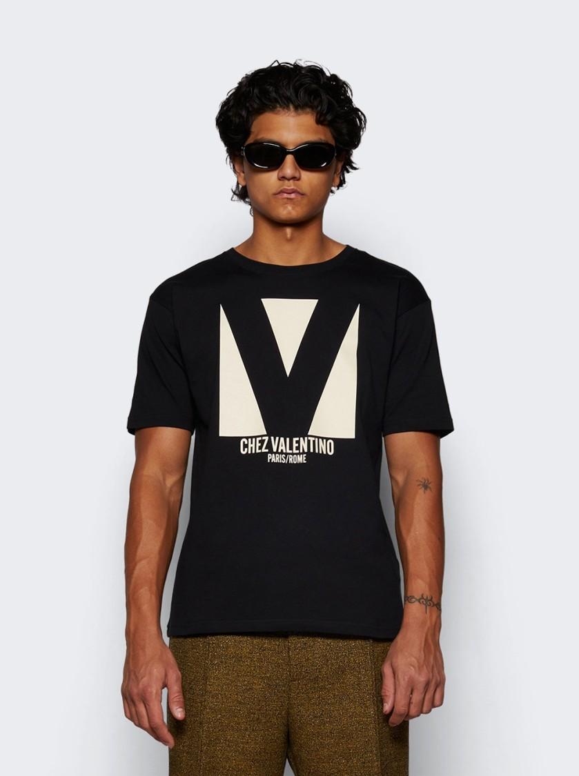 VALENTINO Crew Neck Short Sleeves T-shirts In Black Product Image
