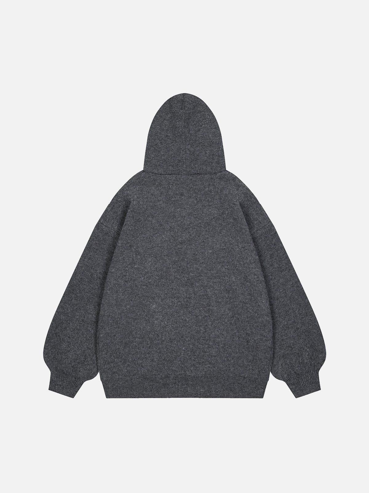 Aelfric Eden Knit Plaid Tie Hoodie Product Image