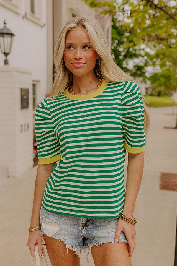 Key Lime Cutie Stripe Top Product Image
