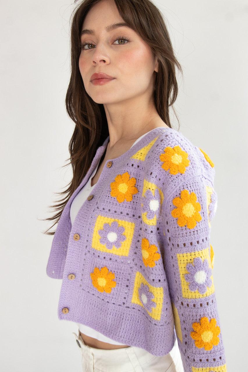 Flower Crochet Cardigan Product Image