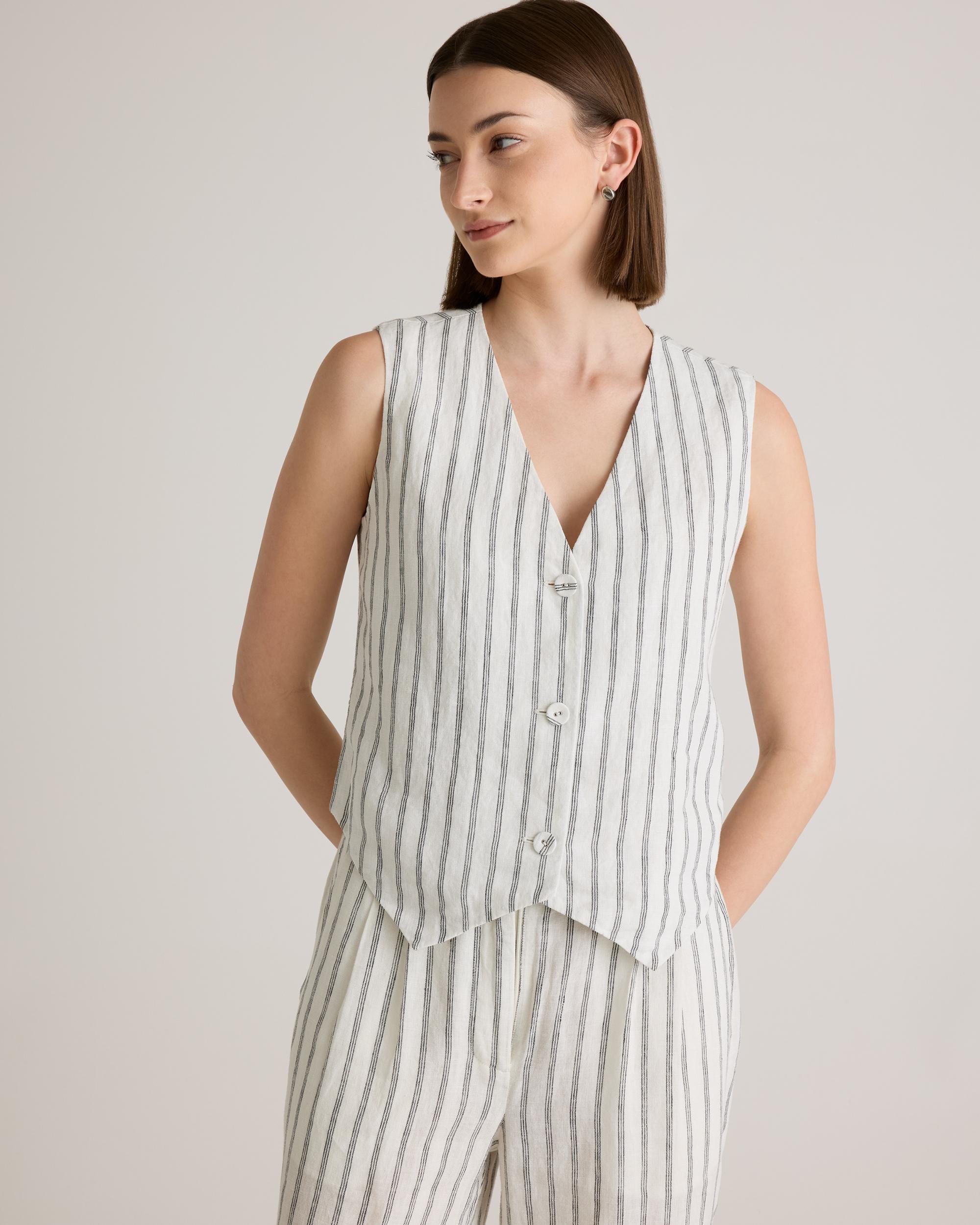 Quince | Women's 100% European Linen Vest Size XS Product Image