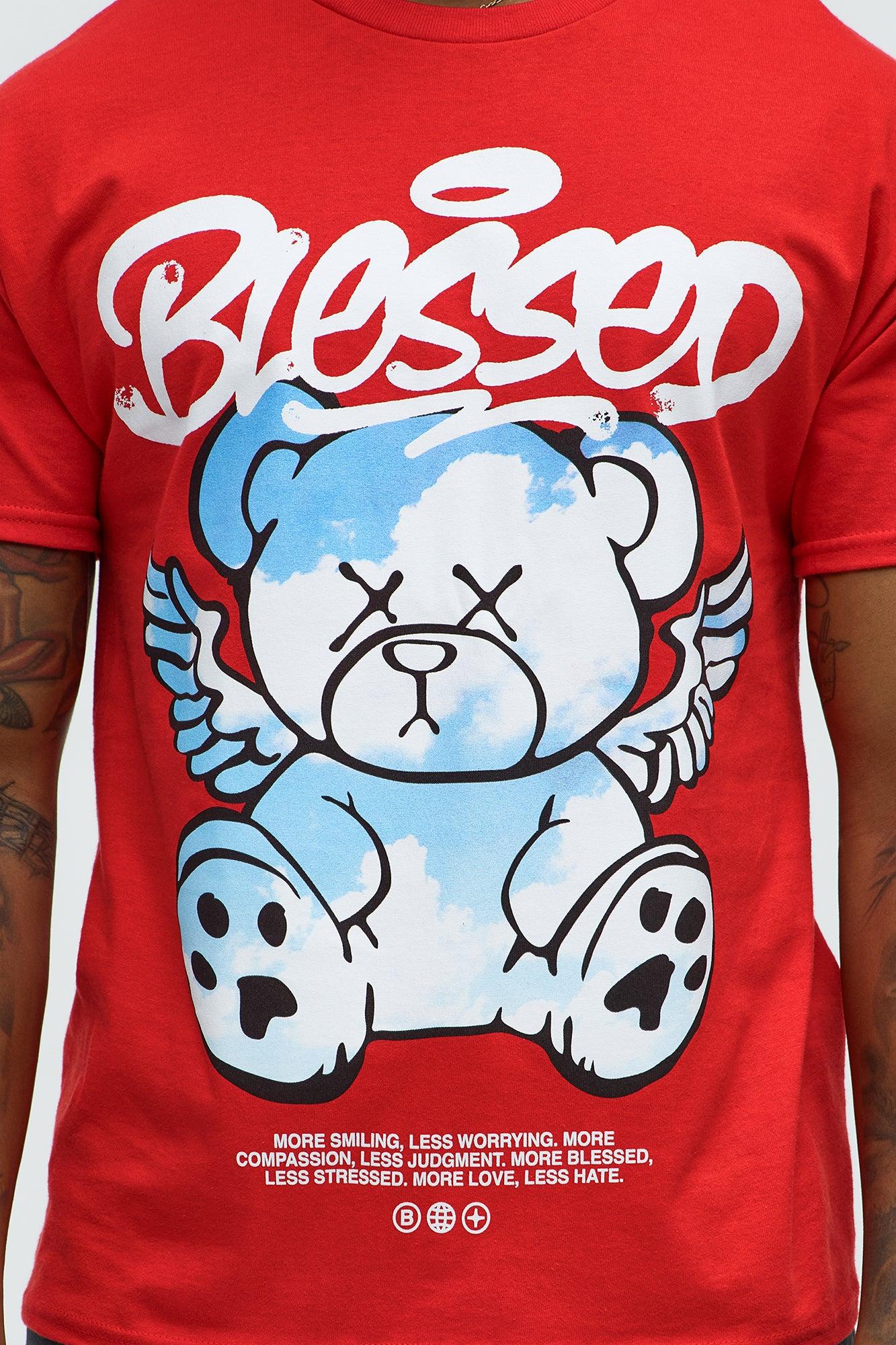 Blessed Bear Short Sleeve Crew Neck T shirt - Red Product Image