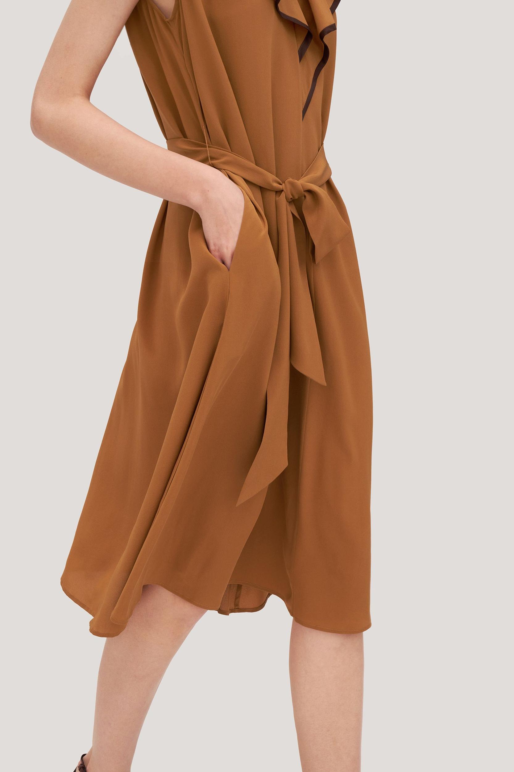 V-Neck Sleeveless Silk Orchid Dress Product Image