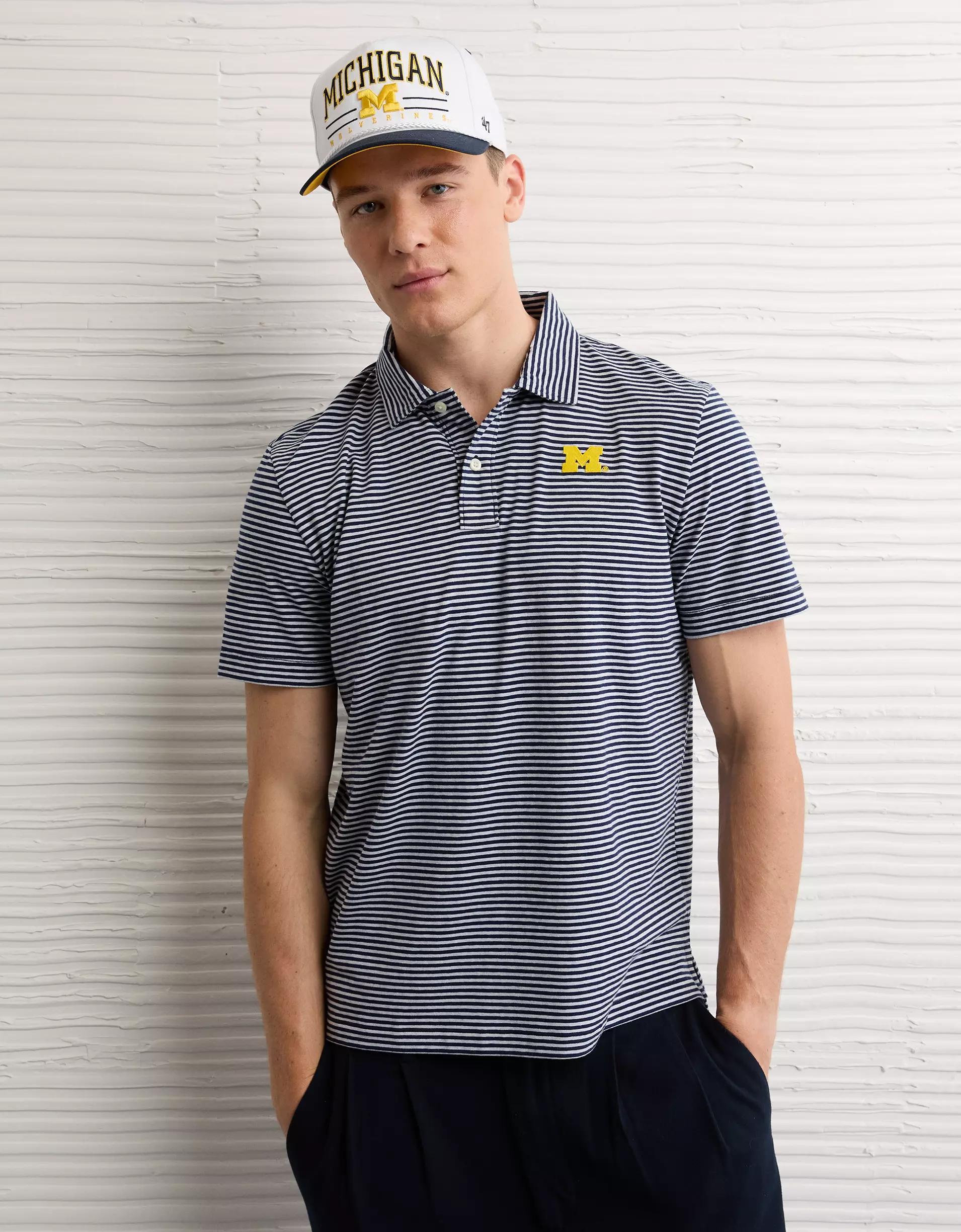 AE 24/7 Michigan Wolverines Graphic Club Polo Shirt Product Image