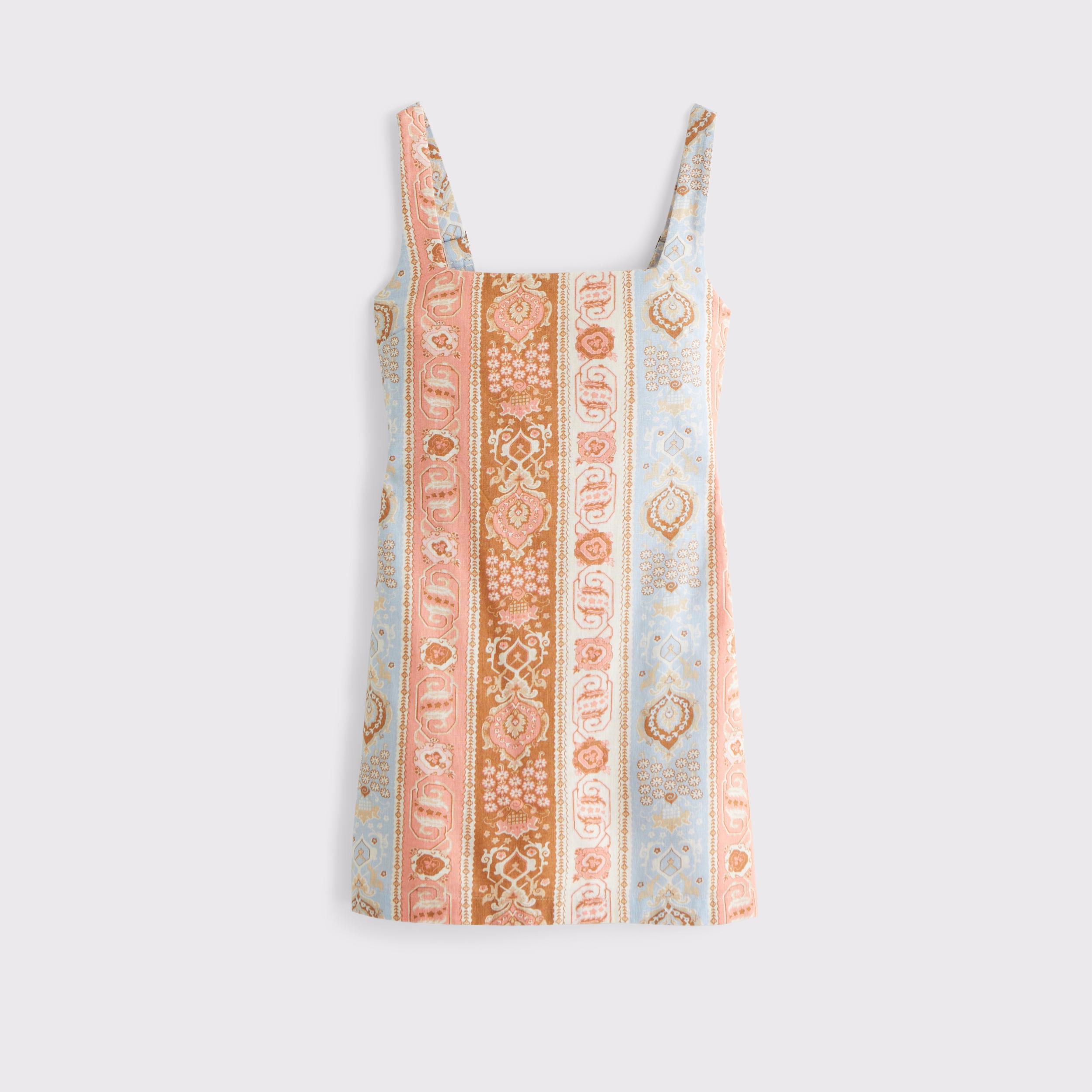 The A&F Scarlett Squareneck Linen-Blend Skort Product Image