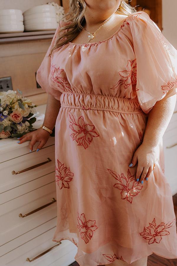 Style A La Mode Embroidered Organza Midi Dress Curves Product Image