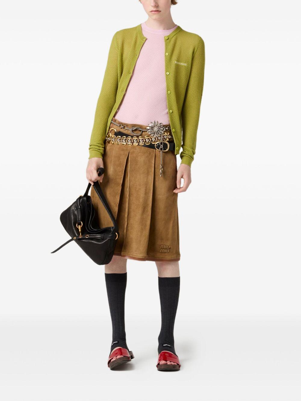 ribbed lace-motif cardigan Product Image