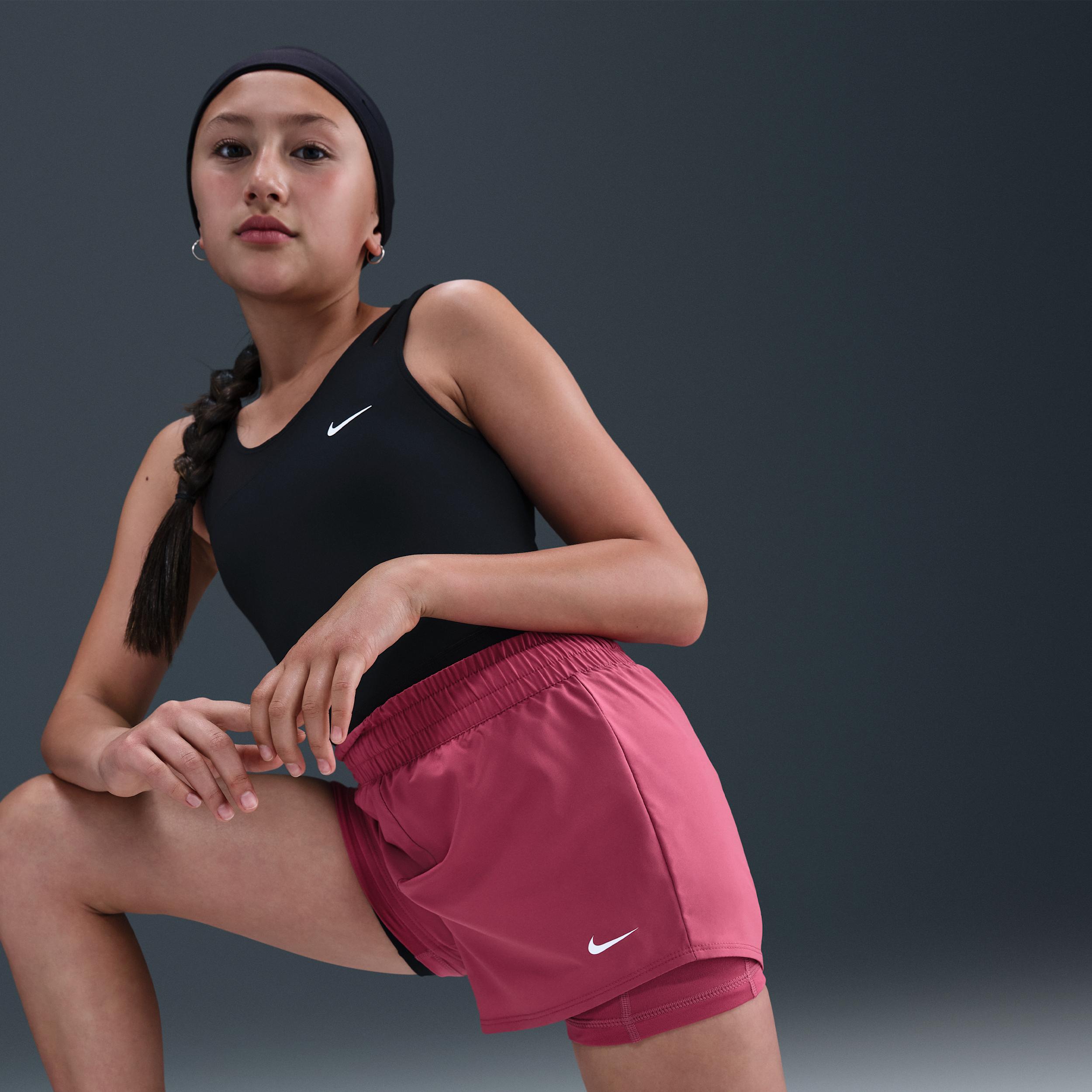 Nike Womens One Girls Dri-FIT 3 2-in-1 Shorts | HF8237-634 Product Image