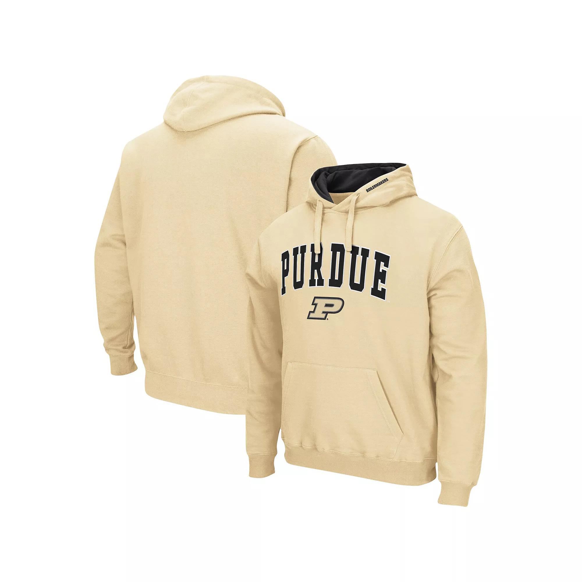Men's Colosseum Gold Purdue Boilermakers Arch & Logo 3.0 Pullover Hoodie,  Product Image