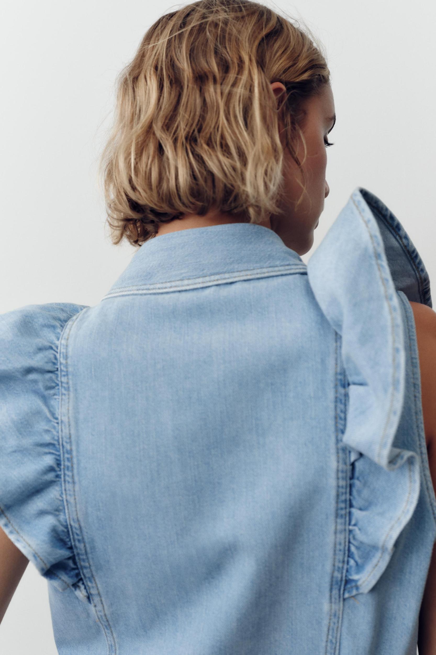 Z1975 DENIM RUFFLE SHIRT Product Image