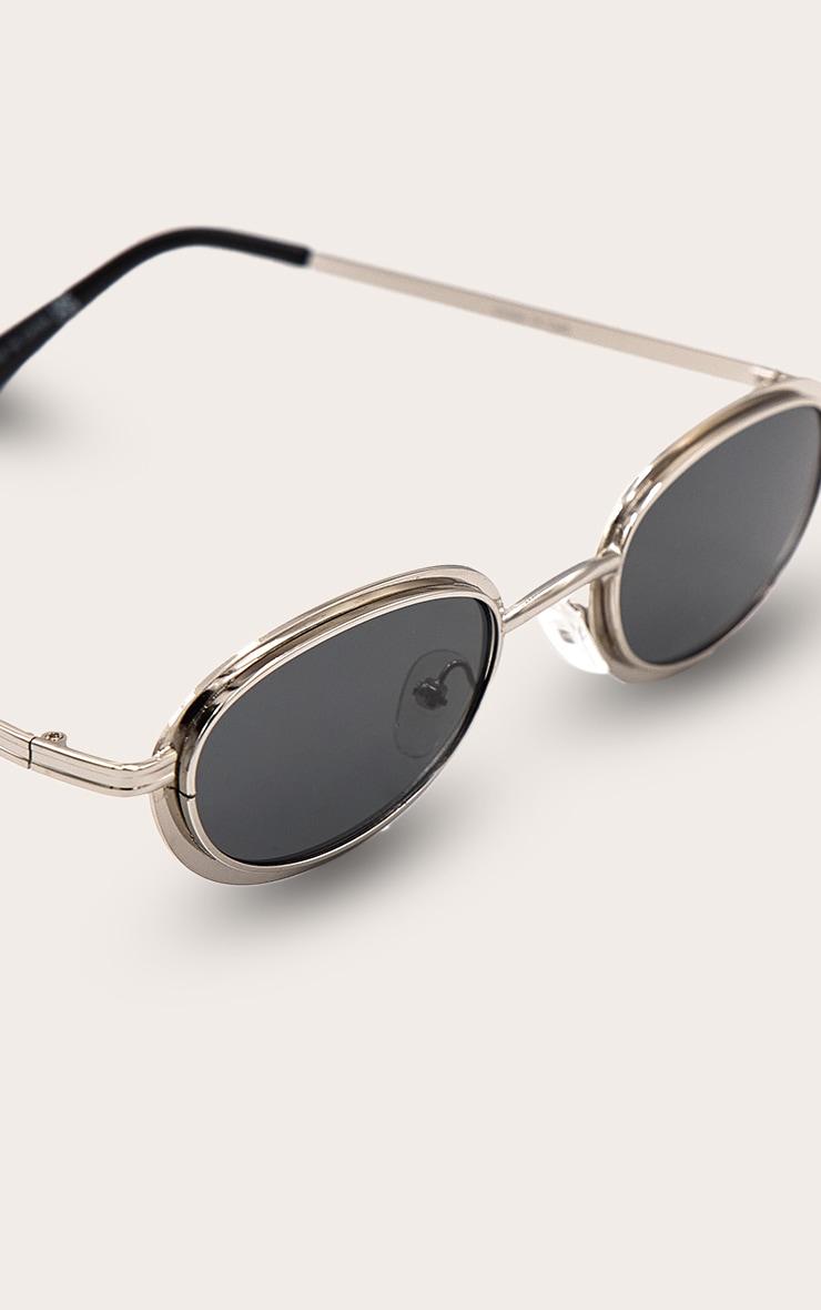 Silver Lifted Oval Frame Sunglasses Product Image
