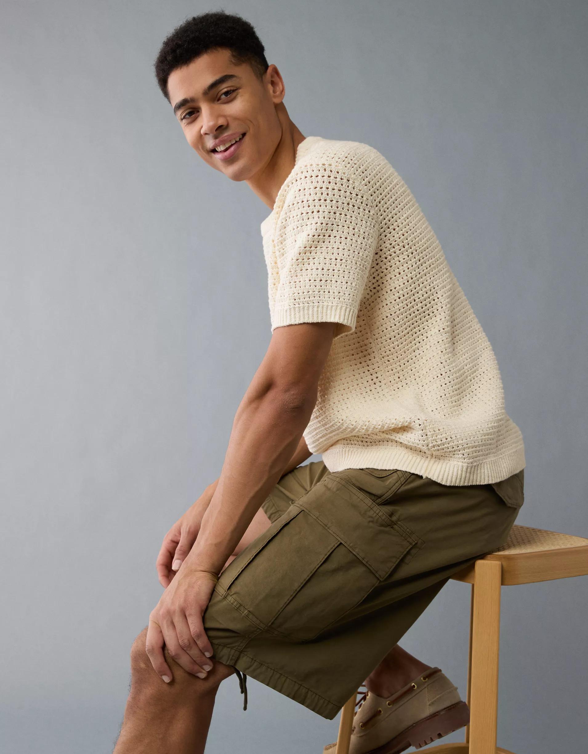 AE Open Knit Sweater T-Shirt Product Image