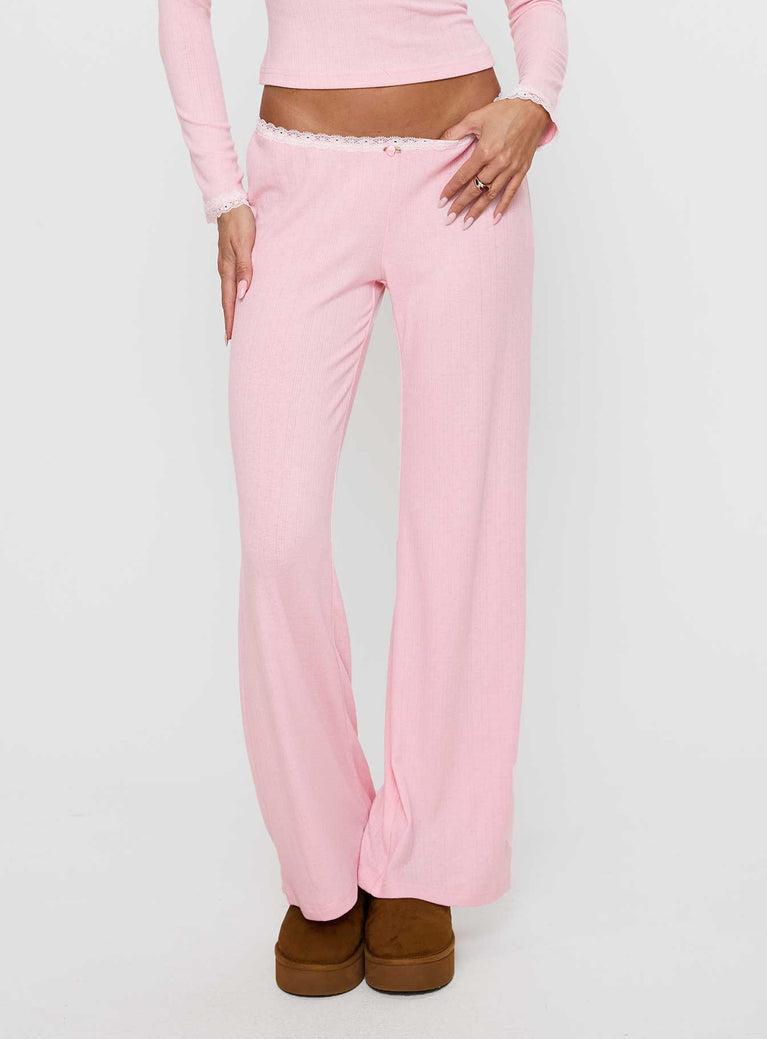 Whimsie Pointelle Sleep Pants Pink Product Image