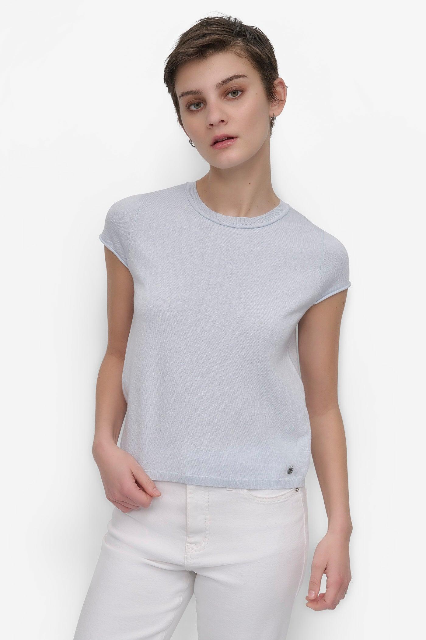 CAP SLEEVE CREW NECK KNIT Product Image