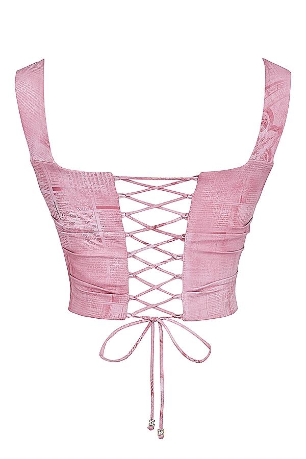 Una  pink print corset - sale Product Image