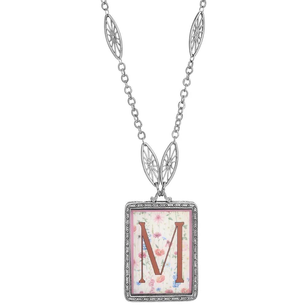1928 Floral Motif Initial Pendant, Womens, G Product Image