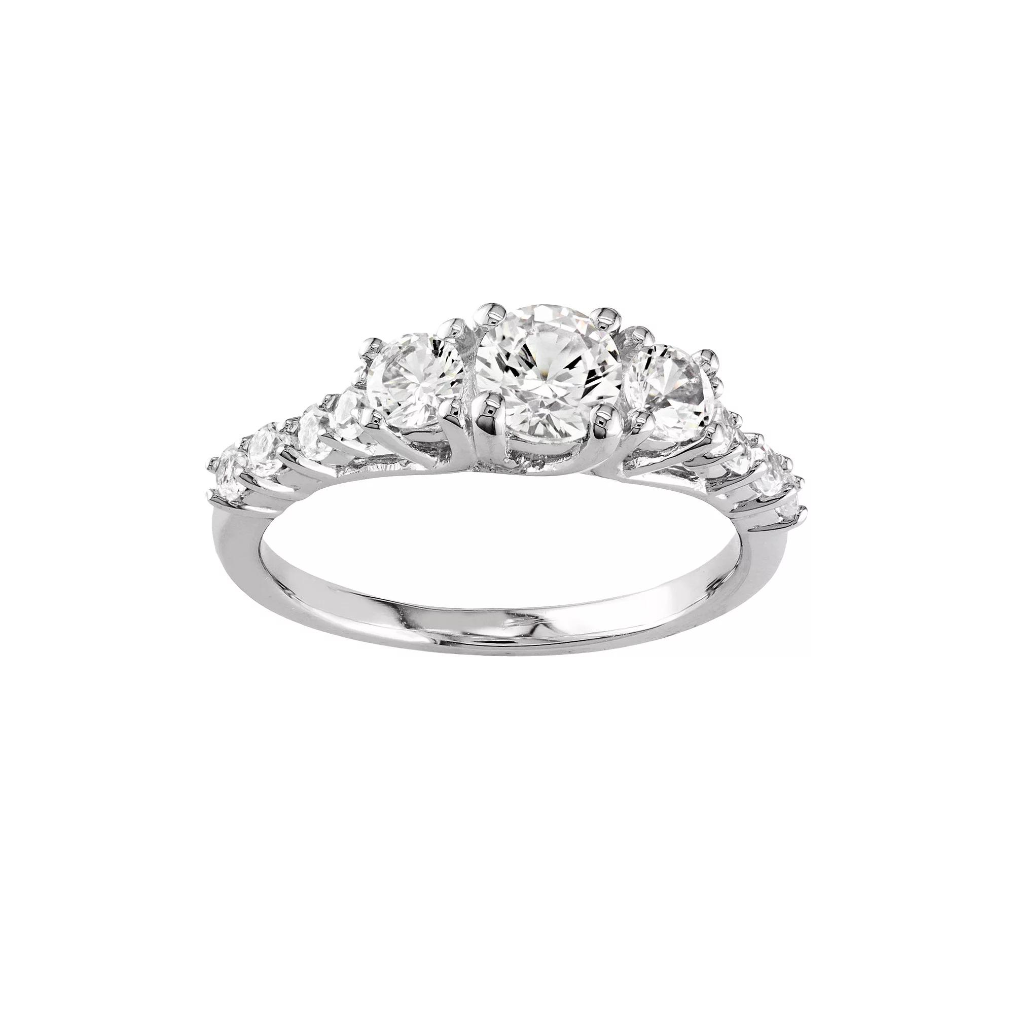 Stella Grace Sterling Silver Lab-Created White Sapphire Ring, Women's,  Product Image