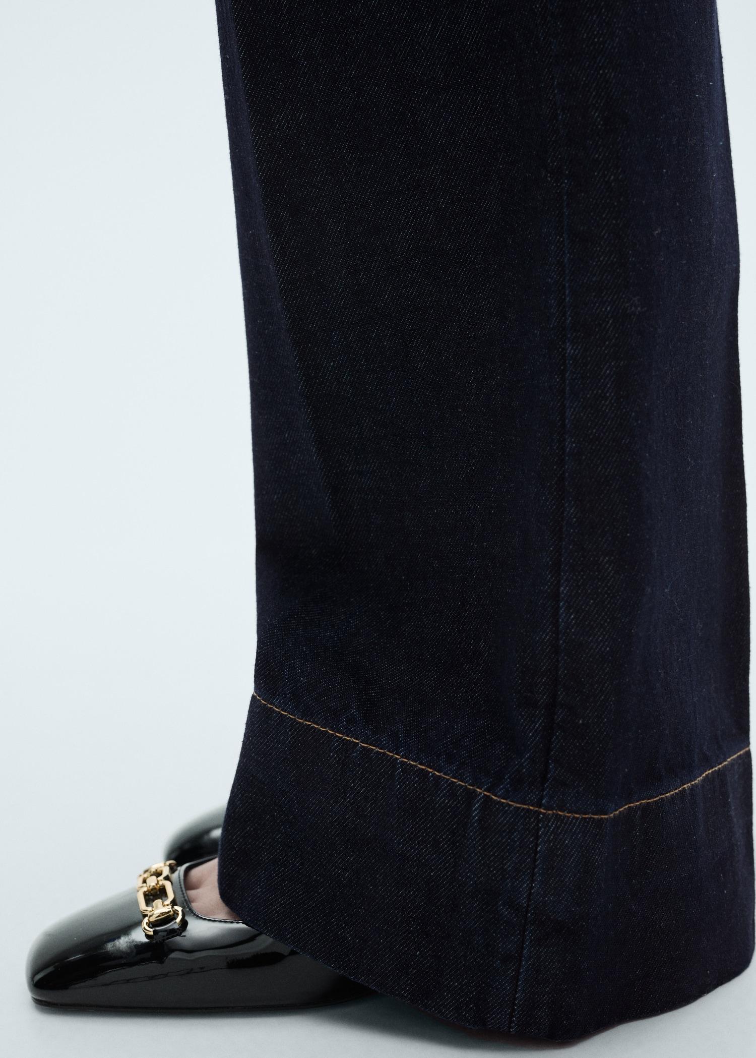 Wide-leg mid-rise jeans - Women | MANGO USA Product Image